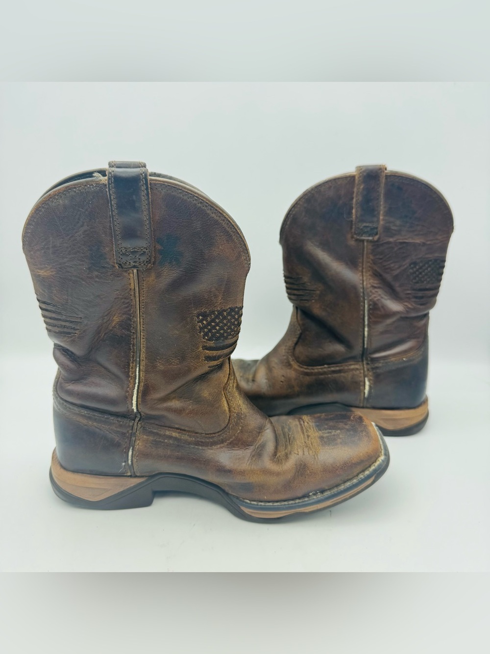 Ariat Brown Suede Youth Western Boots, Youth 2 - Picture 3 of 7